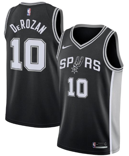 Men's Black San Antonio Spurs #10 DeMar DeRozan Icon Edition Swingman Stitched Jersey